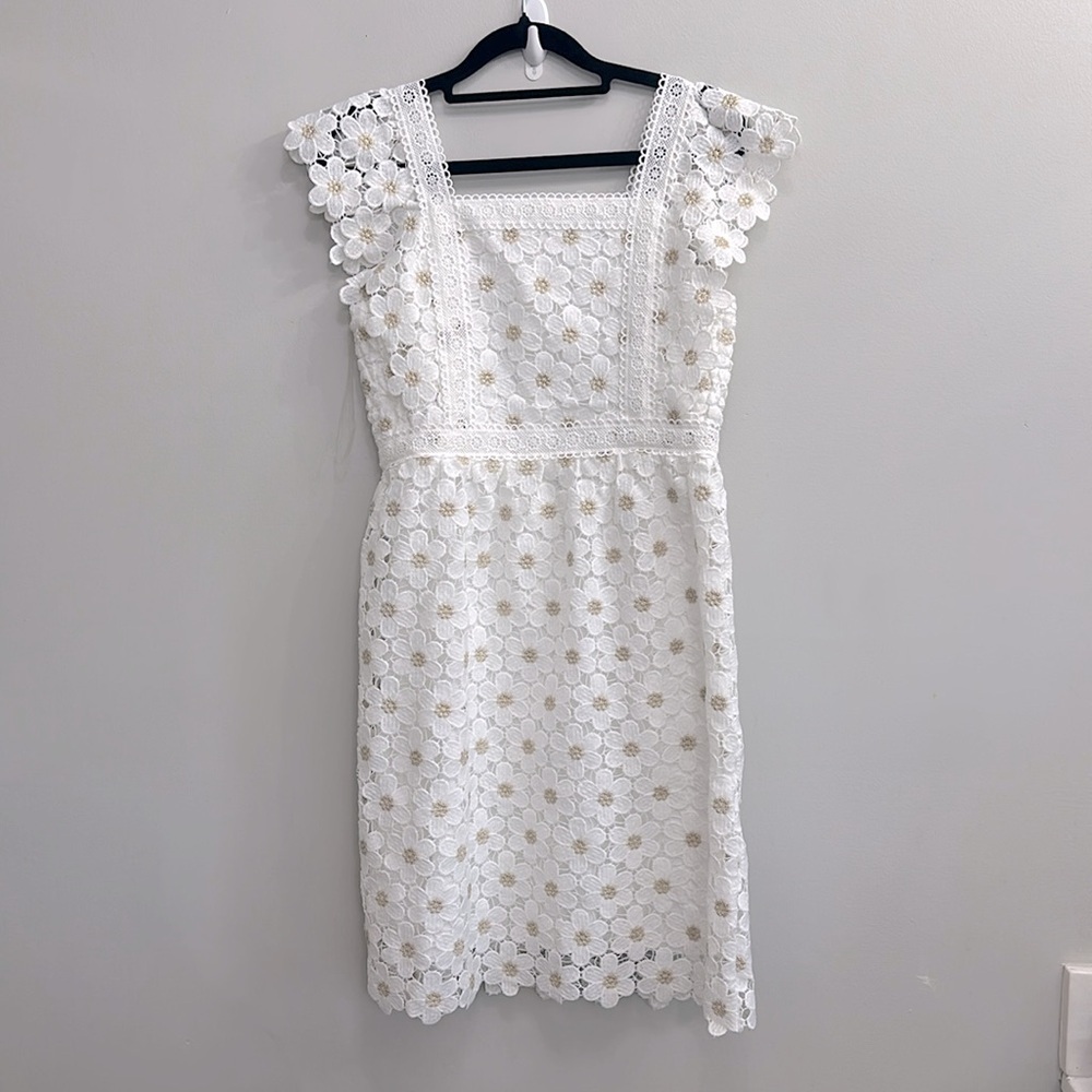 Speechless Short Flutter Sleeve Party Special Occasion Floral Lace Dress